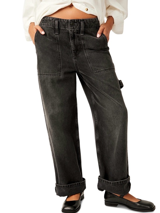 Free People Denim - NWOT Free People washed Black Cargo style jeans $148 size 2